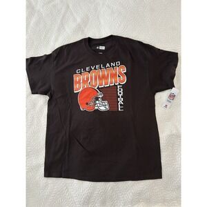 NFL Team Apparel Cleveland Browns Short Sleeve T-Shirt Brown Size XL